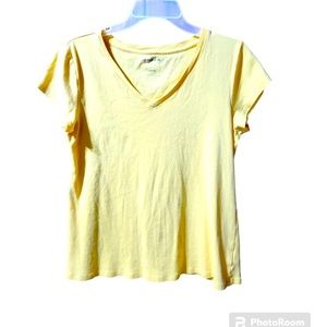 Liz Claiborne V-Neck 100% Cotton Short Sleeve Tee